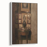 Dark Academia Wall Art: Antique Interior with Artwork, Gothic Print