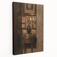 Dark Academia Wall Art: Antique Interior with Artwork, Gothic Print