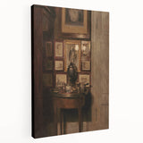 Dark Academia Wall Art: Antique Interior with Artwork, Gothic Print