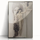 Dark Academia Wall Art: Classical Nude and Statue, Vintage Gothic Print