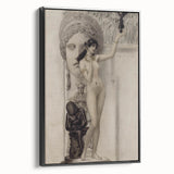 Dark Academia Wall Art: Classical Nude and Statue, Vintage Gothic Print