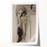 Dark Academia Wall Art: Classical Nude and Statue, Vintage Gothic Print