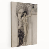 Dark Academia Wall Art: Classical Nude and Statue, Vintage Gothic Print
