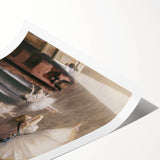 Dark Academia Wall Art – Elegant Ballet Rehearsal Scene in Soft Tones