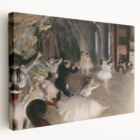 Dark Academia Wall Art – Elegant Ballet Rehearsal Scene in Soft Tones