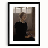 Dark Academia Wall Art: Woman with Palette in Light, Gothic Print