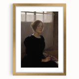 Dark Academia Wall Art: Woman with Palette in Light, Gothic Print
