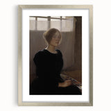 Dark Academia Wall Art: Woman with Palette in Light, Gothic Print