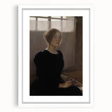Dark Academia Wall Art: Woman with Palette in Light, Gothic Print