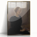 Dark Academia Wall Art: Woman with Palette in Light, Gothic Print