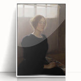Dark Academia Wall Art: Woman with Palette in Light, Gothic Print