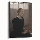 Dark Academia Wall Art: Woman with Palette in Light, Gothic Print