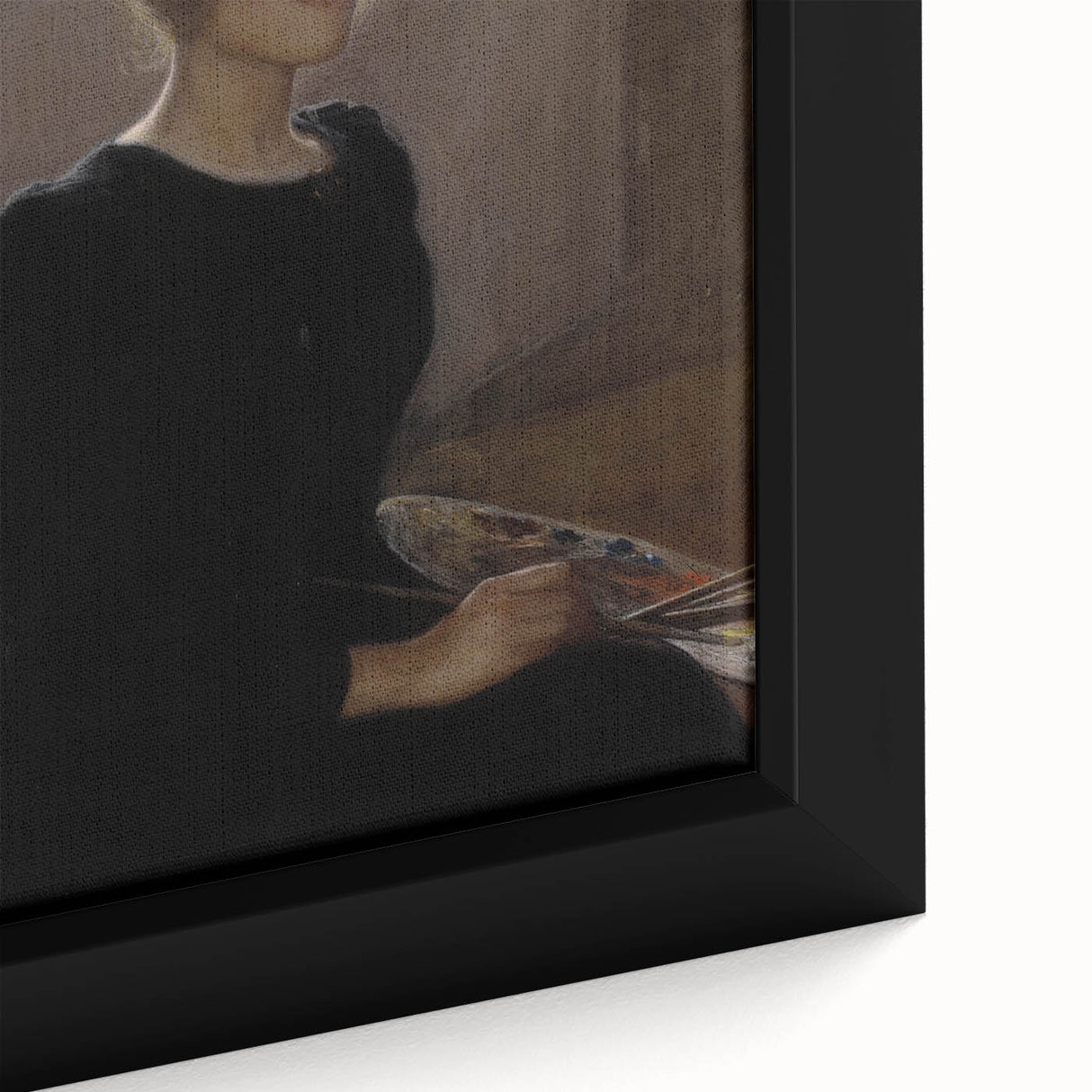 Dark Academia Wall Art: Woman with Palette in Light, Gothic Print