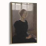 Dark Academia Wall Art: Woman with Palette in Light, Gothic Print