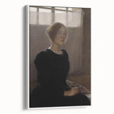 Dark Academia Wall Art: Woman with Palette in Light, Gothic Print