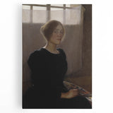 Dark Academia Wall Art: Woman with Palette in Light, Gothic Print