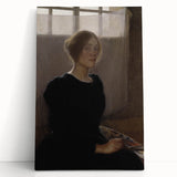 Dark Academia Wall Art: Woman with Palette in Light, Gothic Print