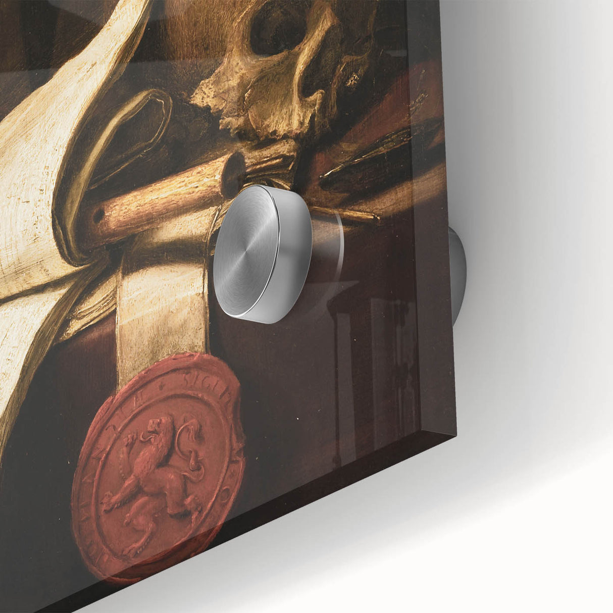 Skull, Globe, and Scroll – Dark Academia Wall Art, Gothic Still Life
