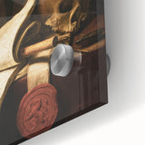 Skull, Globe, and Scroll – Dark Academia Wall Art, Gothic Still Life