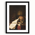 Skull, Globe, and Scroll – Dark Academia Wall Art, Gothic Still Life