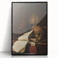 Skull, Globe, and Scroll – Dark Academia Wall Art, Gothic Still Life