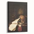 Skull, Globe, and Scroll – Dark Academia Wall Art, Gothic Still Life