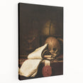 Skull, Globe, and Scroll – Dark Academia Wall Art, Gothic Still Life