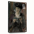 Dark Academia Wall Art: Woman Reading in Shadows, Vintage Gothic Print