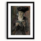 Dark Academia Wall Art: Woman Reading in Shadows, Vintage Gothic Print