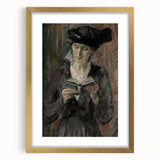 Dark Academia Wall Art: Woman Reading in Shadows, Vintage Gothic Print