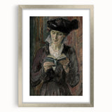 Dark Academia Wall Art: Woman Reading in Shadows, Vintage Gothic Print