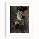 Dark Academia Wall Art: Woman Reading in Shadows, Vintage Gothic Print