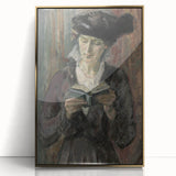 Dark Academia Wall Art: Woman Reading in Shadows, Vintage Gothic Print