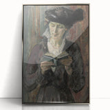 Dark Academia Wall Art: Woman Reading in Shadows, Vintage Gothic Print