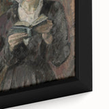 Dark Academia Wall Art: Woman Reading in Shadows, Vintage Gothic Print