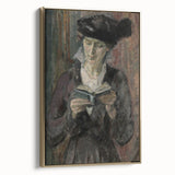 Dark Academia Wall Art: Woman Reading in Shadows, Vintage Gothic Print