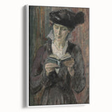Dark Academia Wall Art: Woman Reading in Shadows, Vintage Gothic Print