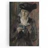 Dark Academia Wall Art: Woman Reading in Shadows, Vintage Gothic Print
