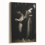 Dark Academia Wall Art: Two Women in Shadows, Vintage Gothic Print