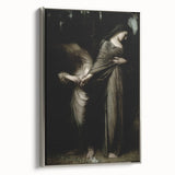 Dark Academia Wall Art: Two Women in Shadows, Vintage Gothic Print