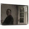 Dark Academia Wall Art – Thoughtful Portrait with Open Door