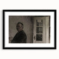 Dark Academia Wall Art – Thoughtful Portrait with Open Door