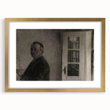Dark Academia Wall Art – Thoughtful Portrait with Open Door