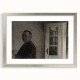 Dark Academia Wall Art – Thoughtful Portrait with Open Door