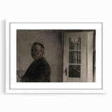 Dark Academia Wall Art – Thoughtful Portrait with Open Door