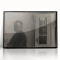 Dark Academia Wall Art – Thoughtful Portrait with Open Door