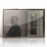 Dark Academia Wall Art – Thoughtful Portrait with Open Door