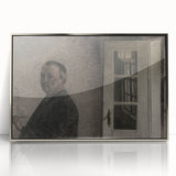 Dark Academia Wall Art – Thoughtful Portrait with Open Door