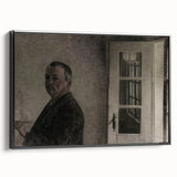 Dark Academia Wall Art – Thoughtful Portrait with Open Door