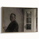 Dark Academia Wall Art – Thoughtful Portrait with Open Door